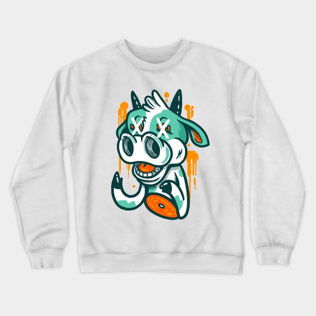 MooMoo, the Cow Ghost Crewneck Sweatshirt by wehkid